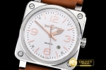 BR084F - BR03-92 SS/LE White/Rose Gold Miyota 9015