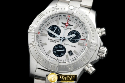 BSW0271A - Seawolf Chrono SS/SS White Stk Swiss Eta Qtz 251.262