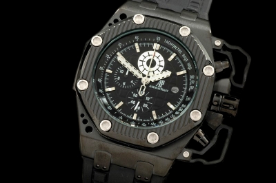 AP0115 - Royal Oak Survivor DLC/Ceramic/RU Blk Jap OS20 Quartz C