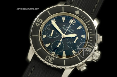 BLP004B - Fathoms Chronograph SS/NY CF Blk Asia 7750