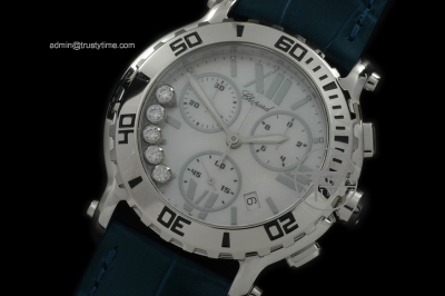 CH050B - Happy Sports Chrono SS/LE M-Wht/Blue Swiss Eta Qtz