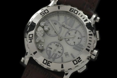 CH058A - Happy Sports Chrono SS/LE M-Wht Swiss Eta Qtz