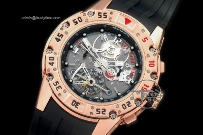 RM008A - Diver Chrono Tourbillon RG/RU/Blk Asia 2813