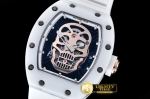 RM0102B - RM052 Skeleton Skull White CER/RU Rose Gold Custom Mod