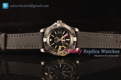 Breitling Avenger II GMT Black Dial With Swiss ETA 2836 Automatic Leather Strap Best Edition A17318101B1X2