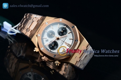 Audemars Piguet - Royal Oak 41MM Chronograph RG/RG White Stk Swiss 7750