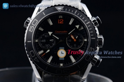 Omega - Seamaster Planet Ocean Chrono SS/SS Black Clone Omega 9300 Auto