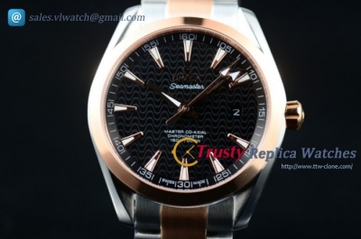 Omega Seamaster Aqua Terra 150M TT/TT Black Dial RG Stk Clone 8500 Auto