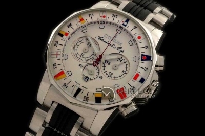 COR020C - Admiral's Cup Chronograph SS/SS White - Jap Qt