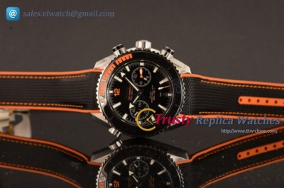 Omega - Seamaster Planet Ocean Master Chronometer Chrono SS/RU Black Dial Swiss Valjoux 7750 Auto(EF)