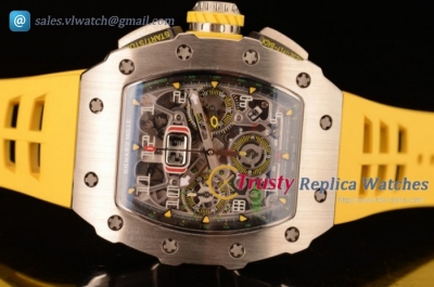 Richard Mille - RM11-03 SS/RU Yellow Rubber Strap Swiss Valjoux 7750 Auto (KV)