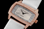 PP0043E - Gondolo Gemma Ladies RG Diamonds/Satin Wht -Swiss Qtz