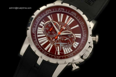 ROG006B - Excalibur Chrono SS/RU Brown Jap Quartz Chrono