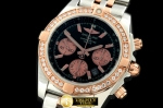 BSW0165B - Chronomat B01 TT SS/RG/Diam Black Sticks A-7750