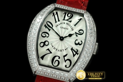 FM117B - Heart SS/LE White Swiss Quartz