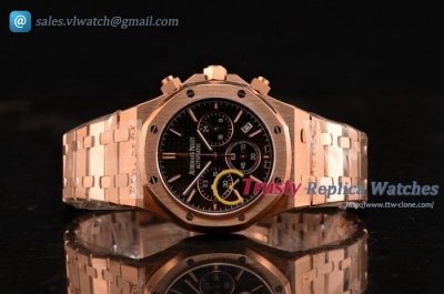 Audemars Piguet - Royal Oak Chronograph RG/RG Black Dial Miyota OS20 Quartz