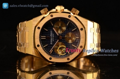 Audemars Piguet - Royal Oak Chrono Chrono YG/YG Blue Dial Swiss Valjoux 7750 Auto