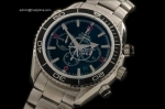 OMG0102B - Planet Ocean 45.5 Chrono SS/SS Blk/Bez/Org 7750 Mod