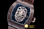 RM0102D - RM052 Skeleton Skull Brown CER/RU Rose Gold Custom Mod