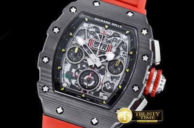 RM0118B - RM011-03 Auto Flyback Chrono FC/VRU Red Blk A7750 Mod