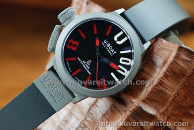 U-BOAT ITALO FONTANA U-1001 50MM RED/BEADBLASTED TITANIUM AUTOMATIC