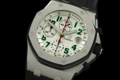 AP0131B - Royal Oak Chronograph SS/RU White A-7750 Sec@12