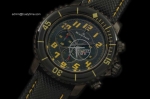 BLP002B - 50 Fathoms Chronograph Limted Ed PVD/NY Blk/Yel Jap Qt