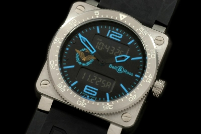 BR053A - BR03 Type Aviation SS/RU Black/Blue Jap Quartz