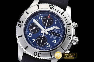 BSW0324A - SuperOcean SteelFish Chrono SS/RU Blue/Blk A7750