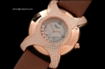 CH032B - Happy Sports Diamonds RG/LE White Swiss Qtz