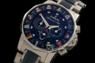 COR020D - Admiral's Cup Chronograph SS/SS Blue - Jap Qtz