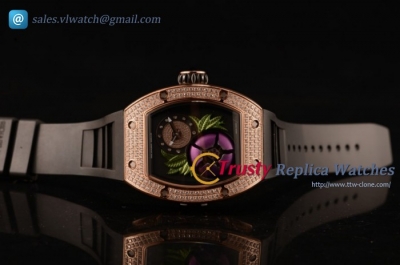 Richard Mille - RM19-02 Tourbillon Fleur RG/RU Black Dial Dots Markers Miyota 9015 Auto