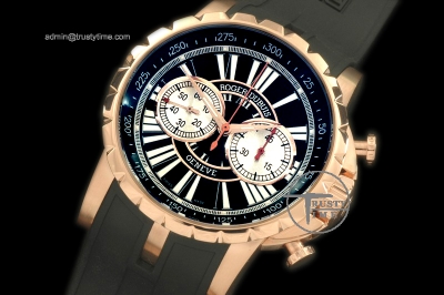 ROG008I - Excalibur Chrono RG/RU Blk/Wht Manual HW Chrono