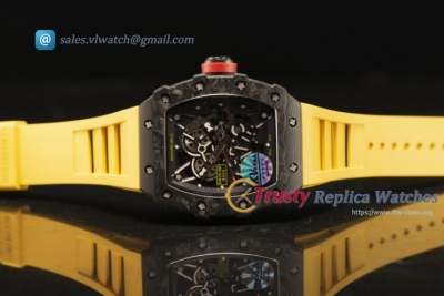 Richard Mille RM35-02 Carbon Fiber With Miyota 9015 Movement 1:1 Clone Yellow Rubber