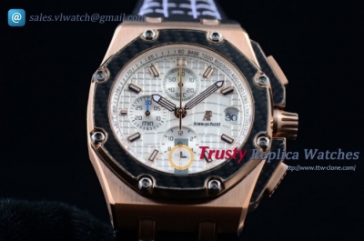 Audemars Piguet - Royal Oak Offshore Juan Pablo Montoya Chrono RG/LE White Miyota OS10 QTZ