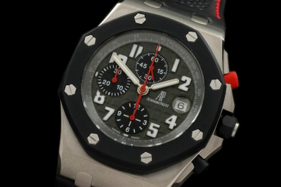 AP0124 - Royal Oak Chronograph TI/LE Grey/Blk A-7750 Sec@12