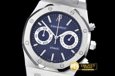 AP0380A - Royal Oak Calendar SS/SS Blue VK Quartz