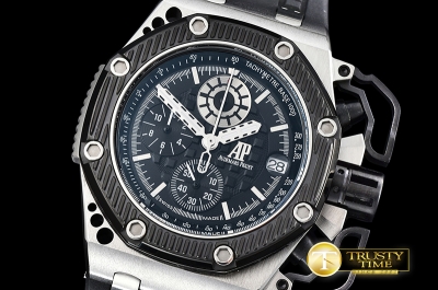 AP0482A - Royal Oak Survivor SS/RU Black VK Quartz Chronograph