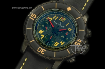 BLP004C - 50 Fathoms Chronograph Ltd Ed PVD/NY Blk/Yel Asia 7750