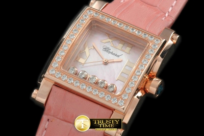 CH072B - Happy Sports Square RG/LE MOP Pink Swiss Quartz