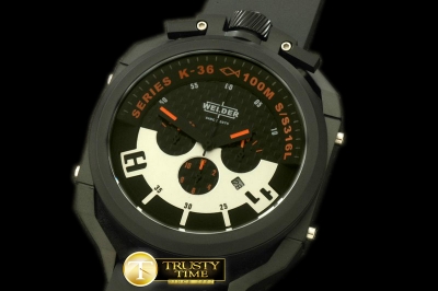 WLD010E - K36 Chronograph PVD/RU Black/Orange Jap Quartz