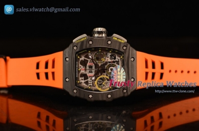 Richard Mille - RM11-03 CF/RU Orange Rubber Strap Swiss Valjoux 7750 Auto 1:1 Original (KV)