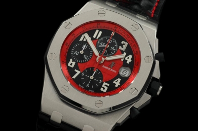 AP0117B - Royal Oak Chronograph SS/LE Red A-7750 Sec@12