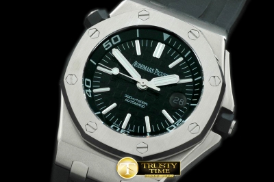 AP0144A - Royal Oak Diver Auto SS/RU Black Asian 2836-2