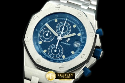 AP0151 - Royal Oak Chronograph SS/SS Blue A-7750 Sec@12