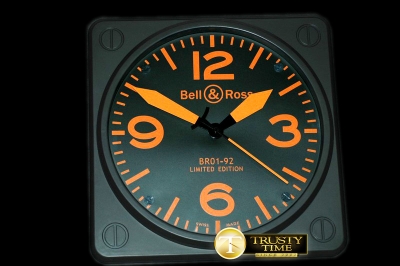 BRACC006B - BR01-92 Black/Orange Wall Clock 30mm
