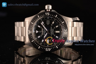 Breitling - SuperOcean SS/SS Black Dial 1:1 Swiss ETA 2824 Auto (GF)