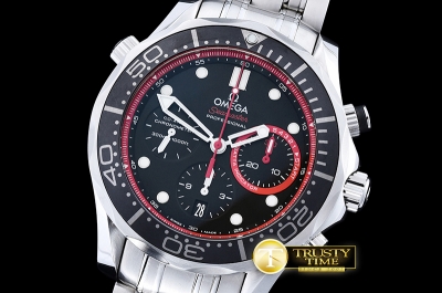 OMG0500A - Seamaster Chrono America Cup SS/SS Blk/Red BP A7750