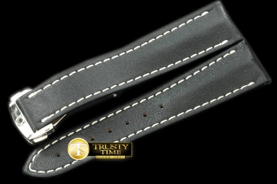 OMGACC013 - Black Calf leather strap For 45.5mm PO C/W Clasp