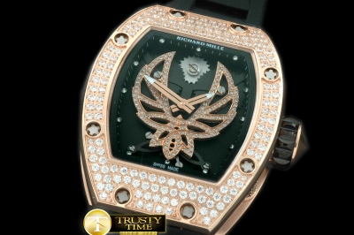 RM055B - Phoenix Tourbillon RG/RU Skeleton Asian 21J Decorated